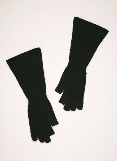 Rick Owens Knit Gloves In Black