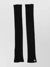 Rick Owens Knit Gloves With Button Detail And Ribbed Texture In Black