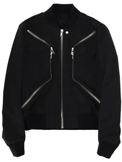 Rick Owens Knit Rib Sports Jacket For Men In Black