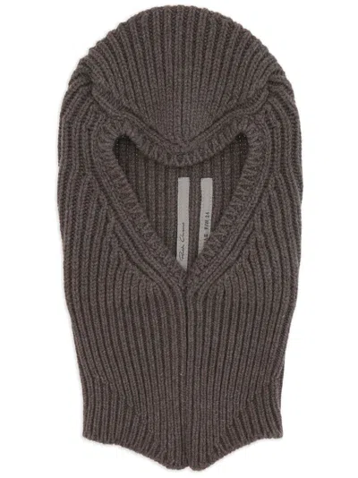 Rick Owens Knit Skull Hat In Grey