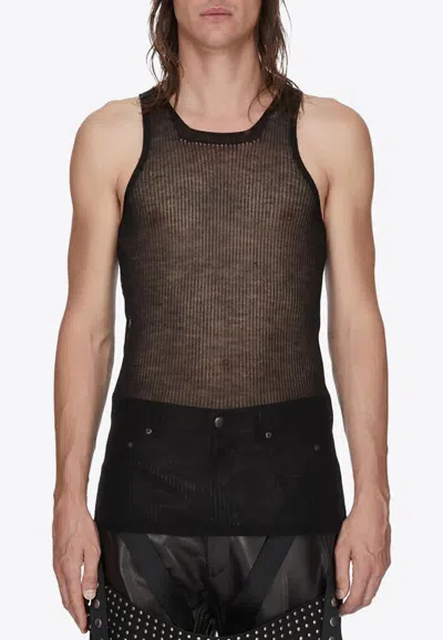 Rick Owens Knit Tank Top In Black