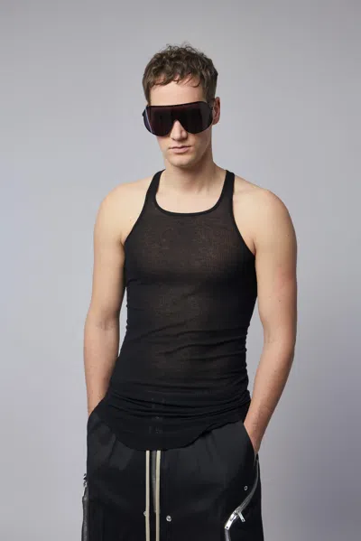 Rick Owens Knit Top - Basic Rib Tank In Black