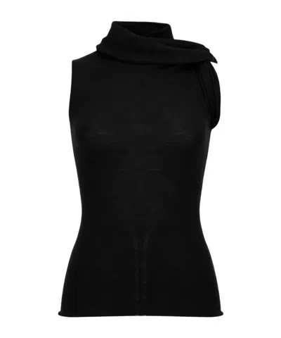 Rick Owens Knit 'twist' Top In Black