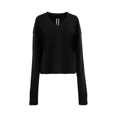 Pre-owned Rick Owens Knit V Neck Pullover Sweater 'black' | Women's Size M