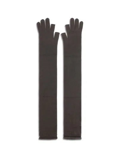 Rick Owens Knit Wool-blend Gloves In Dark Grey