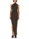 Rick Owens One-shoulder Maxi Dress In Brown