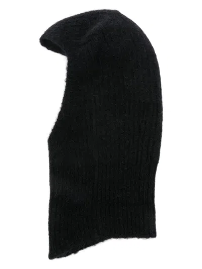 Rick Owens Knitted Balaclava In Black