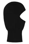 Rick Owens Ribbed Knit Balaclava Stretch Fit In Black
