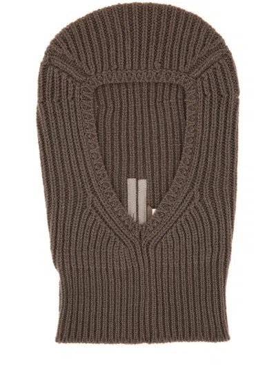 Rick Owens Knitted Balaclava In Brown