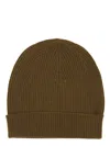 Rick Owens Folded Cuff Ribbed Texture Knitted Beanie Hat In Brown
