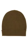 Rick Owens Folded Cuff Ribbed Texture Knitted Beanie Hat In Brown