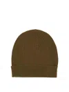 Rick Owens Folded Cuff Ribbed Texture Knitted Beanie Hat In Brown