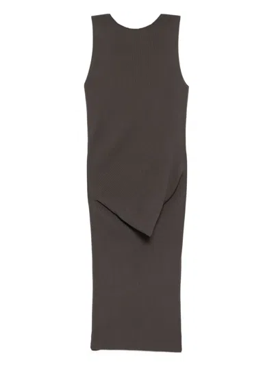 Rick Owens Knitted Dress In Gray