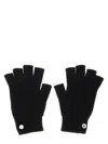 Rick Owens Knuckle Buttoned Ribbed Fingerless Gloves In Black