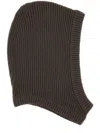 Rick Owens Stretch Ribbed Texture Hat In Brown
