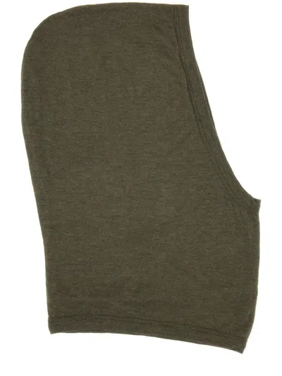 Rick Owens Soft Stretch Knit Hood For Comfort In Green