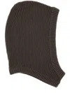 Rick Owens Stretch Ribbed Texture Hat In Brown