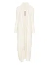 Rick Owens Long Ribbed Knit Cardigan With Shawl Collar In Neutral