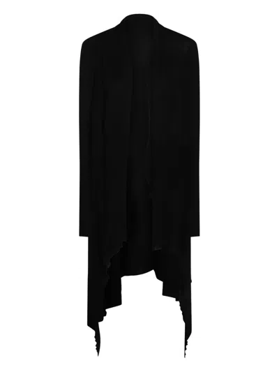 Rick Owens Knitted Long Cardigan In Black