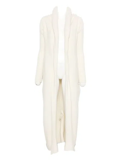 Rick Owens Knitted Long Cardigan In Neutral