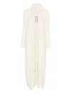 Rick Owens Long Ribbed Knit Cardigan With Shawl Collar In White