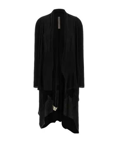 Rick Owens Knitted Long Wrap Cardigan In Black