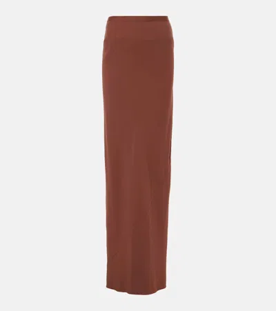 Rick Owens Knitted Maxi Skirt In Black