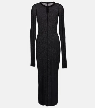 Rick Owens Silk-blend Maxi Dress In Black
