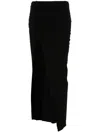 Rick Owens Knitted Midi Skirt In Black