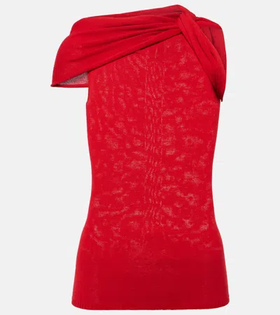 Rick Owens Knitted One-shoulder Top In Red