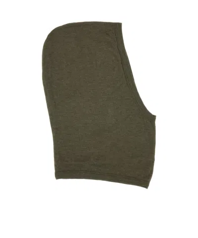 Rick Owens Knitted Raffia Hood In Green