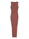 Rick Owens Knitted Sleeveless Midi Dress In Brown
