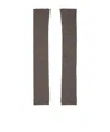 Rick Owens Gray Hollywood Rasato Knit Arm Warmers In Brown