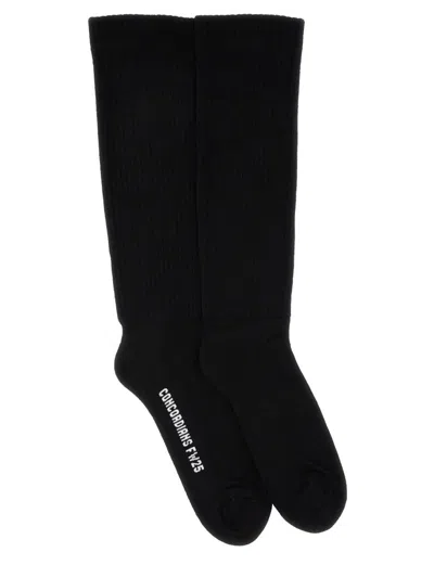 Rick Owens Knitted Socks In Black