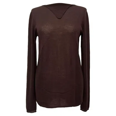 Rick Owens Knitted Sweater In Brown Wool