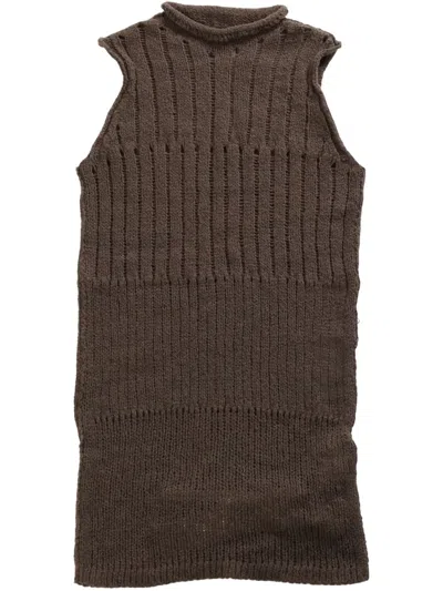 Rick Owens Knitted Top In Brown