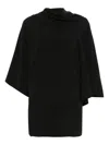 Rick Owens Asymmetric Draped Knit Top Cape In Black