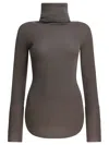 Rick Owens Ribbed-knit Turtleneck Sweater In Gray