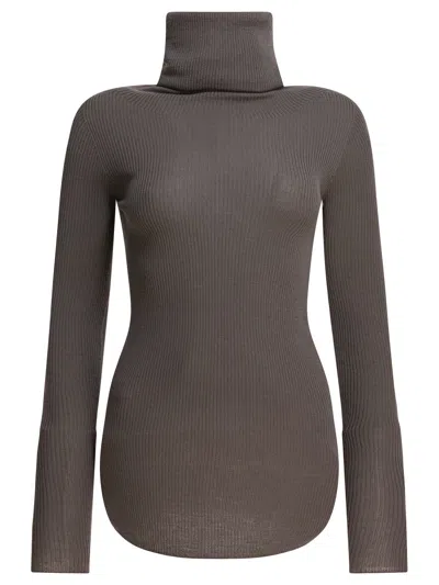 Rick Owens Knitted Tops In Gray