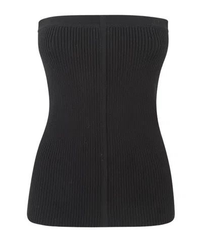 Rick Owens Knitted Tube Top In Black