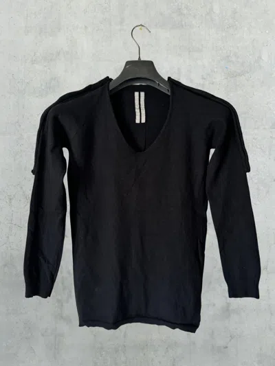 Pre-owned Rick Owens Knitted Wool Jumper In Black