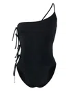 Rick Owens Taco Badeanzug Mit Asymmetrischer Schulterpartie Und Bindedetail In Schwarz