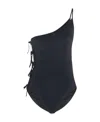 Rick Owens Taco Badeanzug Mit Asymmetrischer Schulterpartie Und Bindedetail In Black