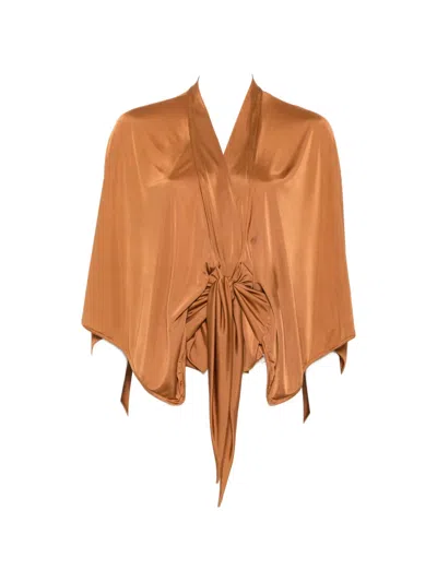 Rick Owens Knot-detail Blouse In Brown
