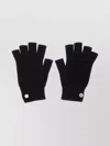 Rick Owens Knuckle Buttoned Ribbed Fingerless Gloves In Black