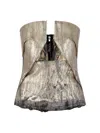 Rick Owens Coated Denim Top With Front Cut-out Neckline