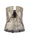Rick Owens Coated Denim Top With Front Cut-out Neckline