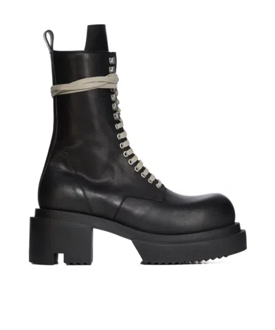Rick Owens Lace-up Boots In Black