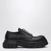 Rick Owens Mens Black Bozo Tractor Platform Leather Oxford Shoes In Black