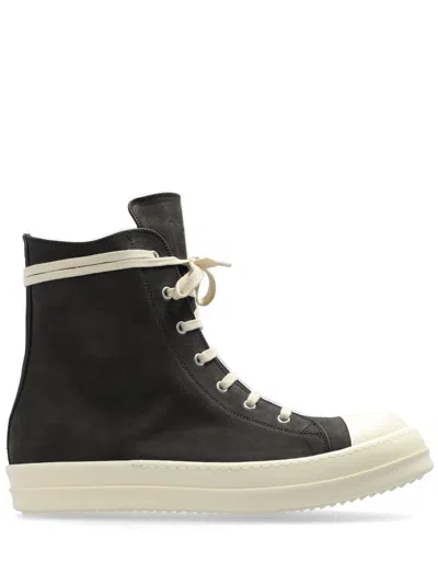 Rick Owens Lace-up Hi-top Trainers In Black